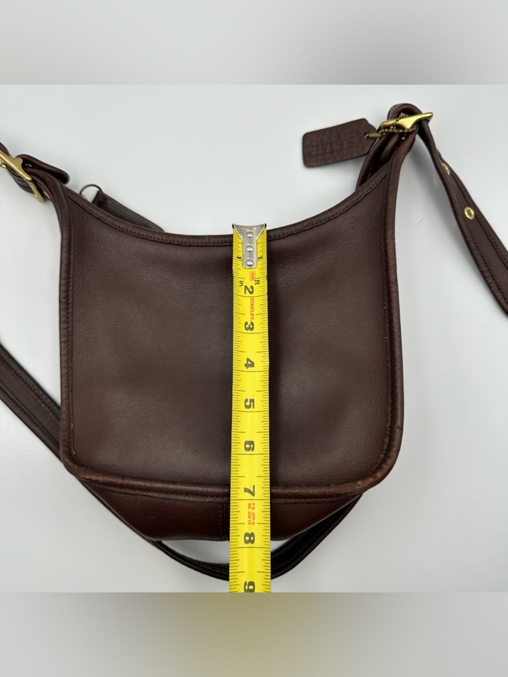 Vintage Coach 9950 Janice Legacy Brown Leather Shoulder Bag Classic Zip Purse - Picture 9 of 16